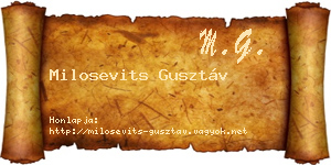Milosevits Gusztáv névjegykártya